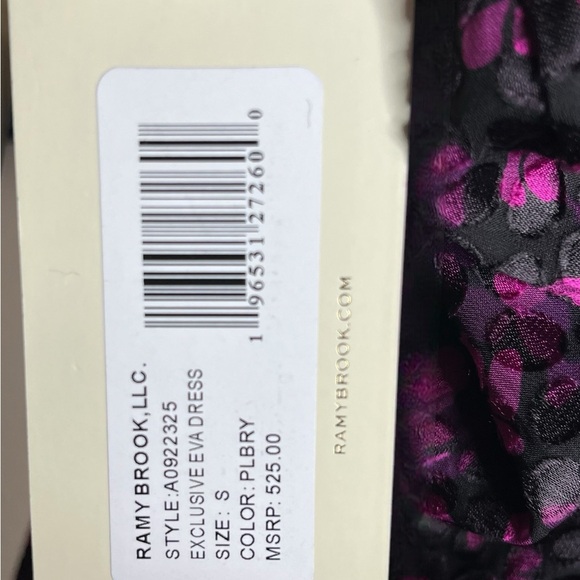 Ramy Brook High-Neck Asymmetric Hem Dress – Berry Floral Print-Brand New w tags. - Picture 4 of 5